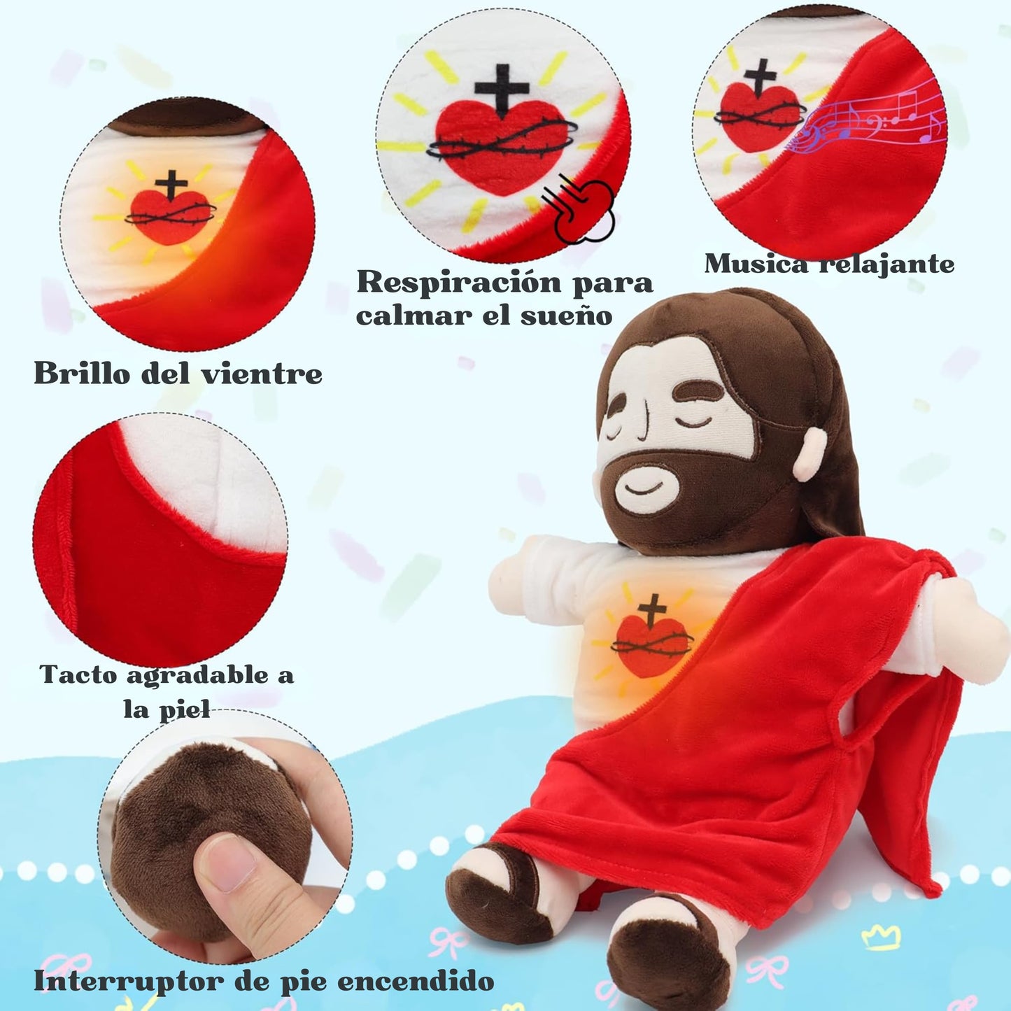 Peluche de Jesús que respira y calma ❤️‍🩹